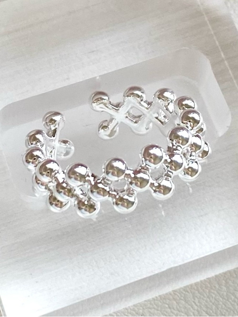 Silver Beaded ring